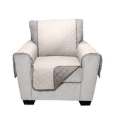 Furhaven Water-Resistant & Reversible Chair Cover Protector for Dogs, Cats, & Children - Two-Tone Pinsonic Quilted Living Room Furniture Cover - Gray/Mist, Chair