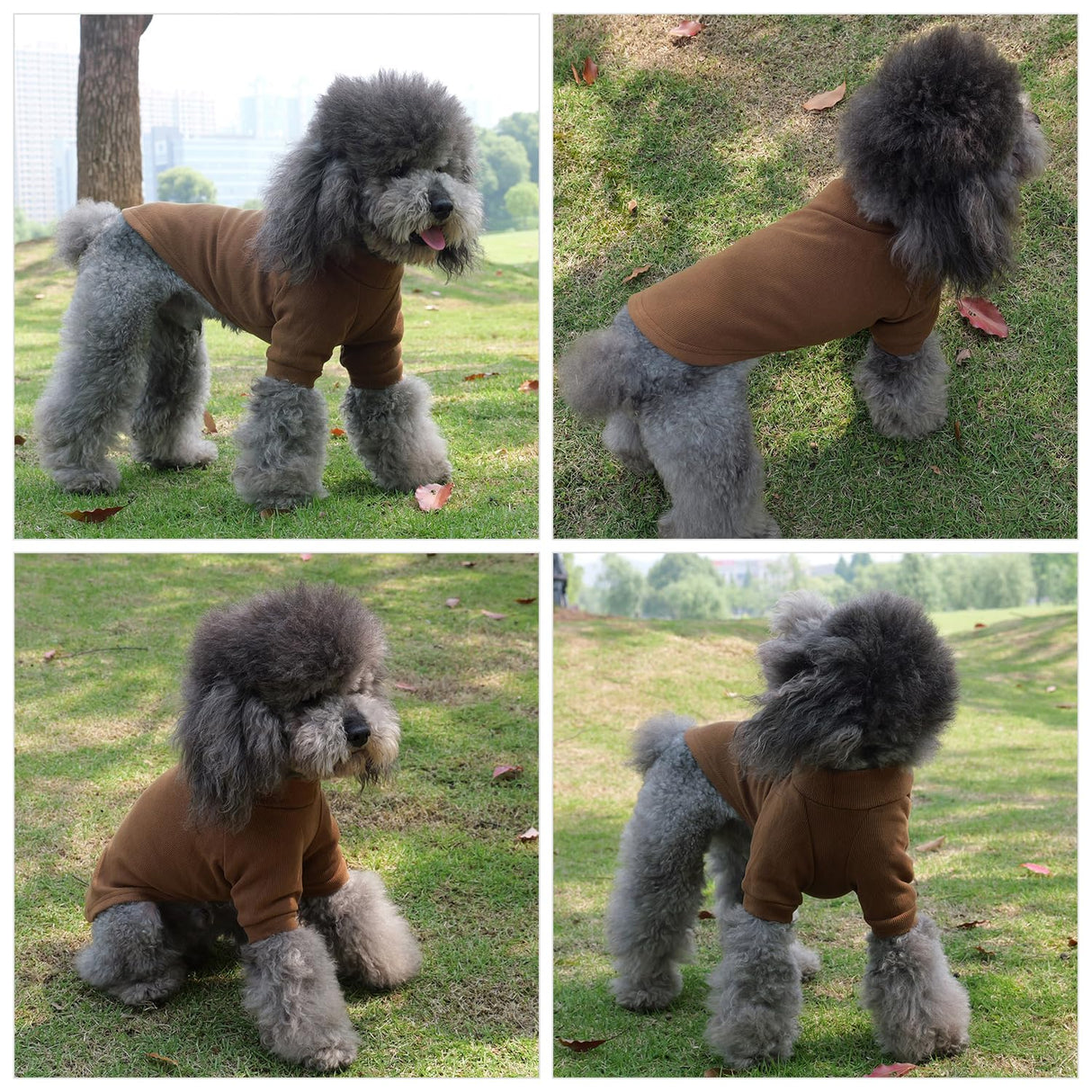 Lovelonglong Ribbed Dog T-Shirt Cotton Knitted Dog Sweaters for All Season Pet T-Shirts for Large Medium Small Dogs Coffee M