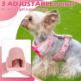 EXPAWLORER Cute Dog Harness, Pink Girl Adjustable No Pull Vest Harness and Leash Set, Soft Padded Step in Wedding Attire Suit Dress Costume with Bow Tie for Puppy Small Medium Female Dogs, X-Small