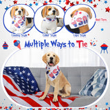Chunful 100 Pcs 4th of July Dog Bandana Bulk Patriotic Dog Bandana American Flag Scarf Triangle Bibs Washable Puppy Kerchief Adjustable Grooming Supplies for Small Medium Large Dog Cat Accessory