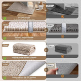 EHEYCIGA Super Absorbent Dog Door Mat for Muddy Paws 60x36 Inch Indoor, Front Doormat Outside Entrance, Quick Dry Chenille Washable Dog Crate Bed, Non-Slip Pet Rug Mud Mat Outdoor Entryway, Beige