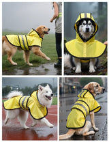 Dog Raincoat Jacket Adjustable Hooded Poncho Lightweight Waterproof Clothes with Strip Reflective Pet Rain Coat for Small to X-Large Dogs