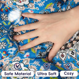 CZOXiViYC Washable Dog Crate Bed, Ultra Soft & Anti-Slip Crate Pad, Cozy Kennel Mat for Large/Medium/Small Dogs, Plush & Bohemian Dog Bed Mat(Blue, 23.0" L x 17.0" W x 2.3" H)
