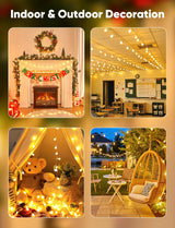 Minetom Globe String Lights, 33 Feet 100 Led Fairy Lights Plug in, 8 Modes with Remote Mini Globe Lights for Indoor Outdoor Bedroom Party Wedding Garden Christmas Tree Decor, Warm White