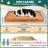 Dog Car Bed, Non-Slip Backseat Extender Pet Mat, Removable Washable Dog Bed for SUVs, Sedans & Trucks, Anti-Slip Travel Bed for Dogs, Easy Clean & Scratch-Proof & Comfort Brown (50"×24.6")