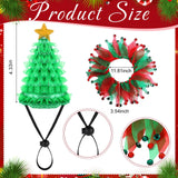 Talltalk 3 Packs Pet Christmas Costume Includes 3 Dog Christmas Caps with 3 Dog Collars and Scarves, Santa Xmas Tree Pet Costume Accessories for Puppy Cat Winter New Year Holiday Supplies