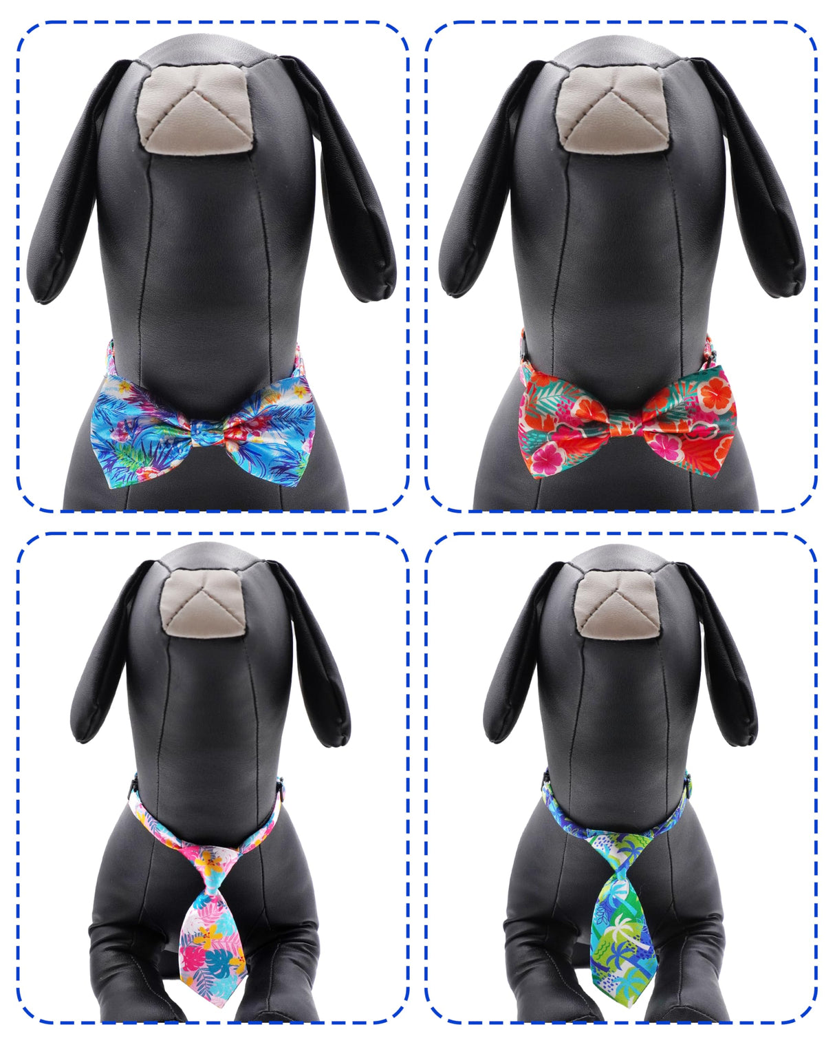 PET SHOW 60 Pack Hawaiian Small Dog Collar Bow Ties and Neck Ties Bulk Puppy Cats Adjustable Summer Floral Bowties for Medium Dogs Hawaii Bowknots Holiday Party Ties Pet Grooming Accessories