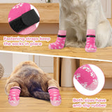Non-Slip Dog Socks Prevent Licking Paws,Socks for Senior Dogs Walk on Hardwood Floor,Dog Grippers with Strong Traction,Dog Essentials,Pink 2 Pairs,XL