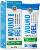 Wound Gel Tube for Pets – Dog Wound Care with Silver & Aloe – Cat & Dog Hot Spot, Scratches, Cuts, Bites Care – Help with Abrasions & Sores in Horses – Safe Breeds – 2 Oz
