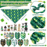 Wavwavw 18 Pcs St Patricks Day Dog Headband Green Shamrock Dog Bandanas Costume Buffalo Plaid Triangle Pet Scarf Adjustable Head Bopper Holiday Pet Costume Accessories for Dogs Puppy Cats Outfit Decor