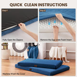 Warmrest Orthopedic Dog Beds for Large Medium Dogs, Washable Pet Bed Mat with Removable Cover, Waterproof Egg Crate Foam Puppy Bed Anti Slip, 36" x 27"