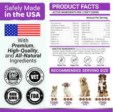 Load image into Gallery viewer, Dog Multivitamin Chewable with Glucosamine - 240 Treats - Dog Vitamins and Supplements - Senior &amp; Puppy Multivitamin for Dogs - Hip &amp; Joint Support - Immune Health, Skin, Heart, Digestion, Probiotics
