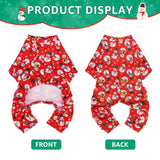 SCENEREAL Christmas Dog Pajamas for Small Medium Large Dogs Girl Boy, Cute Snowman Pet Clothes Sweater Puppy Winter Coat, Soft Xmas Doggie Onesie Cat Jammies Pjs Outfits, Red XL