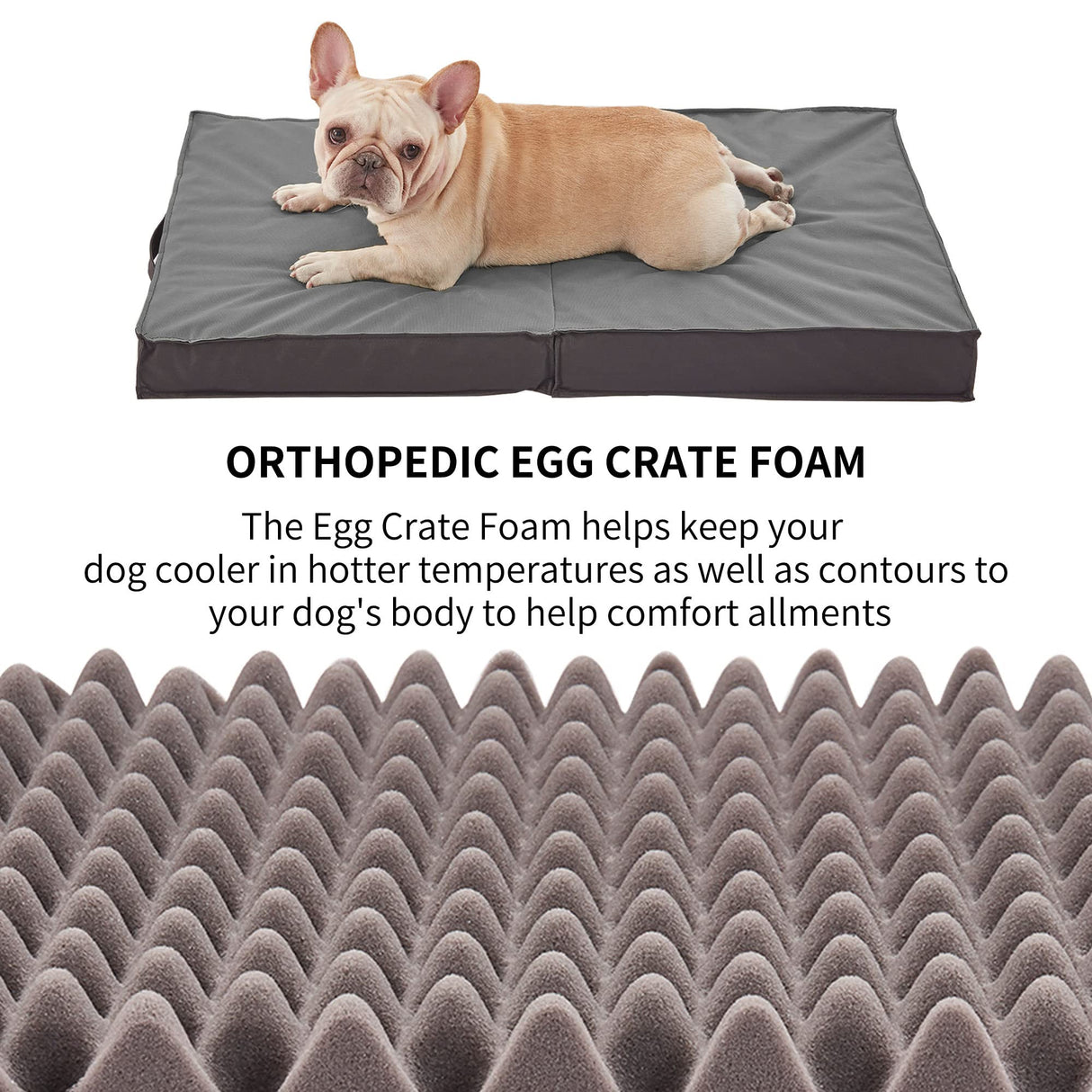 PETABBY Outdoor Dog Bed for Large Dogs, Waterproof & Washable, Foldable & Orthopedic, 41" All Weather