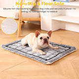 Dog Bed Mats Crate Pad for Small, Medium, Large Dogs, Washable Anti-Slip Pet Bed Mats, Cozy Warm Cat Beds Sleeping Pad (Grey, 36.0" L x 23.0" W x 1.5" Th)