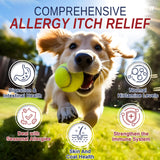 200 Treats, Dog Allergy Chews Immune Support Dogs Dog Allergy and Itching Skin Relief Bites Probiotics for Yeast, Itchy Skin and Itchy Ears Anti Itch Licking Paws Treatment for Dogs Seasonal Allergies