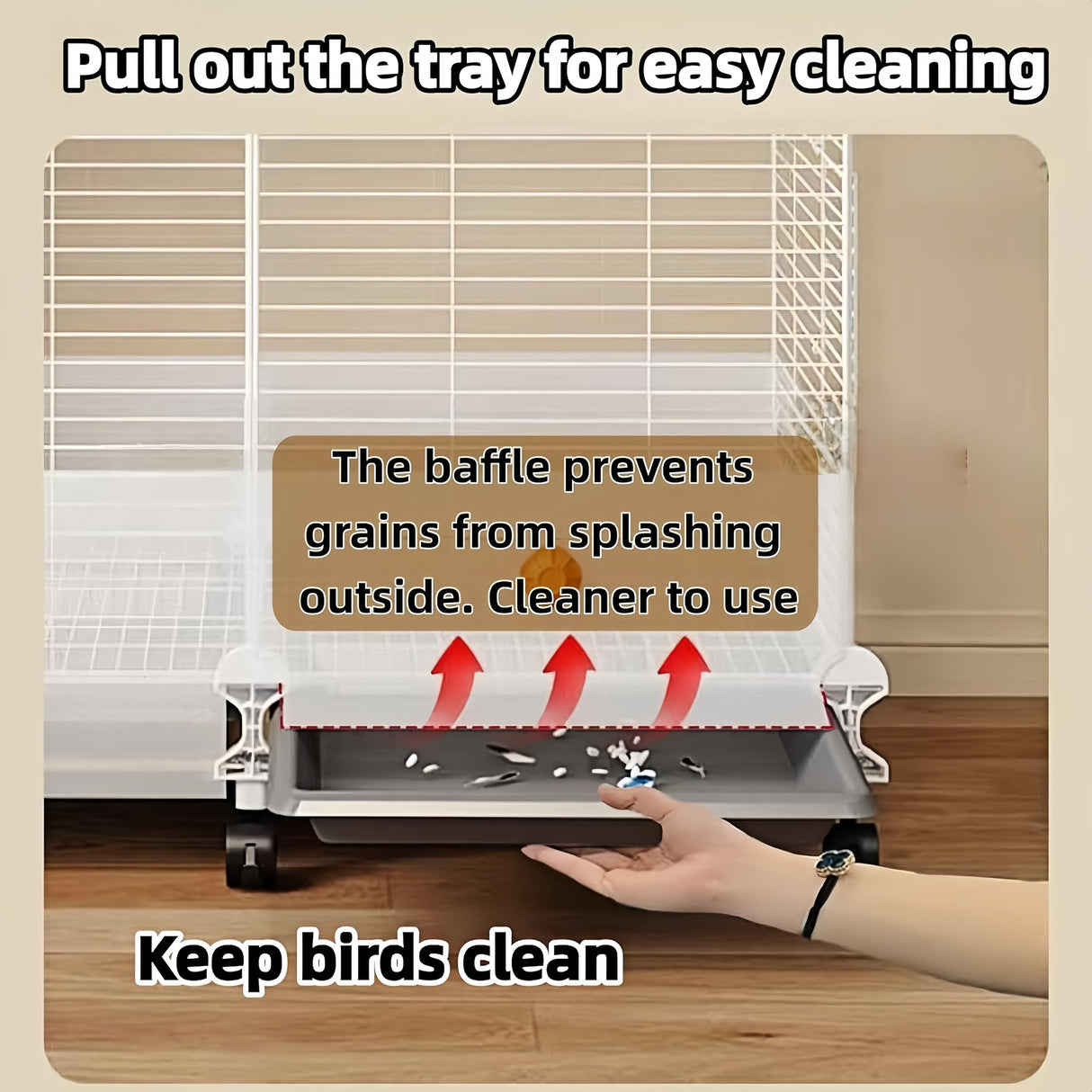 60in Large Flight Bird cage, Equipped with Bird's Nest， Ladder, Swing, Feeder, etc. with Wheels for Easy Outdoor Movement, Suitable for Parrots, Pigeons (Black, 28.4" L x14.2W x 60" H)