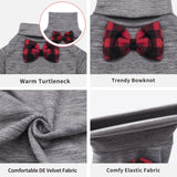 KYEESE Dog Pajamas for Small Dogs Turtleneck Stretchy Dog Pjs Pet Sweater Super Soft Warm Material Dogs Coats with Bowtie Pet Onesie Cold Weather Coat, Grey,XL
