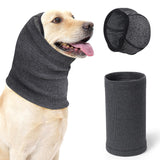 SlowTon Quiet Ears Dog Hoodie - 2 Pcs Ear Wrap Dog Ear Muffs Noise Protection, Anxiety Relief Dogs Hat Calming Hood Head Cover, Pet Headband Dogs Ear Protector for Grooming, Force Drying (Grey,S)