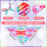 Silkfly 50 Pcs Summer Tie Dye Dog Bandanas Bulk Pet Scarf Grooming Salon Triangle Washable Dog Bib Kerchief for Large Pet Birthday Party(Large)
