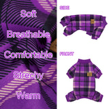 XPUDAC 4 Pack Plaid Dog Pajamas Outfits Cozy Doggy Clothes for Small Medium Dogs Girl Boy Puppy Onesie for Christmas Pet Pjs Jammies, 2XL