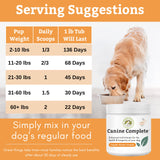 Wholistic Pet Organics Canine Complete - Dog Multivitamin Powder - 1 Lb - Daily Dog Vitamins and Supplements for Homemade Food - Immune System, Skin, Coat & Overall Health - All Breeds - 45 Scoops