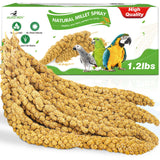 Millet for Birds 1.2LB, Natural Sun-Dried Spray Seed No Stems Only Edible Tops for Parakeet, Budgies, Finches, Cockatiels, Parrots, Lovebird, Hamster and Other Pets Treat