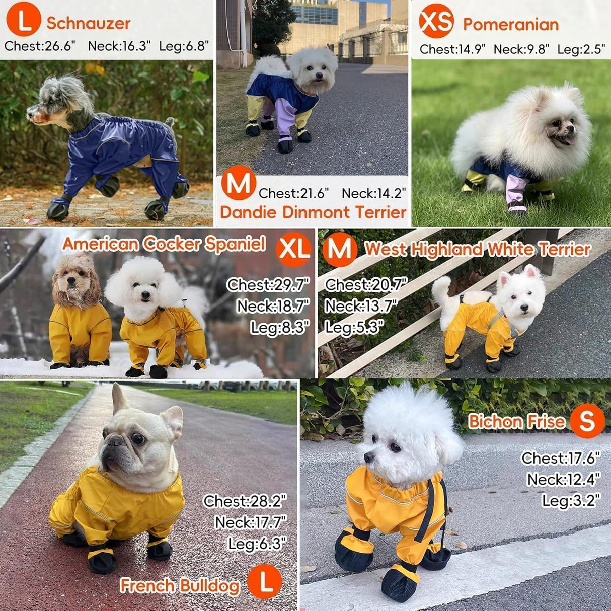 Waterproof Dog Boots Rain Boots with Suspender, Dogs Shoes Paw Protector for Small Medium Puppy, Anti-Slip Doggy Boot Belly Protector, Rain Booties Snow Booties (X-Large, bluef)
