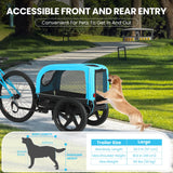 Sepnine Dog Bike Trailer, Dog Cart for Bicycle, Suitable for Small and Medium Pets, Easy Folding Cart Frame, Quick Release Wheel, Non-Slip Floor, Internal Leash, 66LBS
