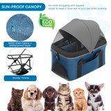 2-in-1 Foldable Pet Stroller with Canopy, 4 Wheels Pet Strolling Cart for Small/Medium Dogs and Cats with Removable Carrier,Breathable Mesh,Mom Tote Bag,Cup Holders,Easy Assembly,Grey+ Green