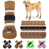 KOOLTAIL Anti Slip Dog Socks for Hot Pavement, 3 Pairs Dog Boots & Paw Protectors to Prevent Licking Paws with Grippers, Double Sides Booties Shoes for Hardwood Floors Small Medium Large Senior Dogs