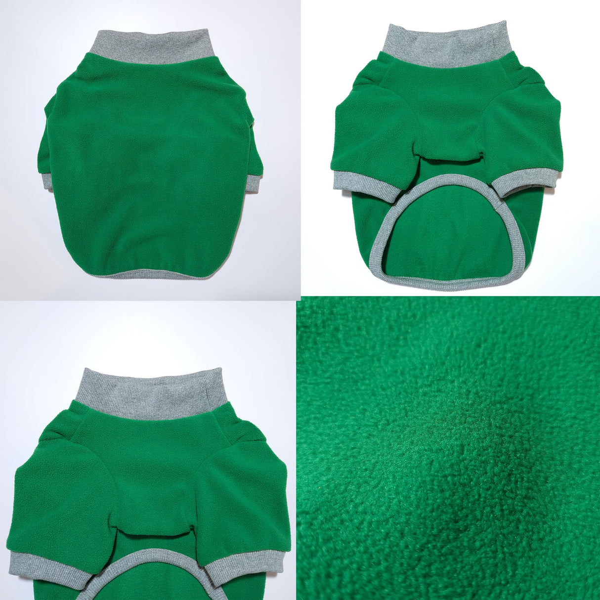 D Doggy Star French Bulldog Clothes for Dogs Super Soft Fleece Basic Sleeves Sweater Fall Winter and Early Spring (XL,B Green FLC)