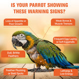 Calcium for Birds with Magnesium & Vitamins D3–Vet-Developed Formula for Parrots, Supports Strong Bones, Eggshell Health,Feather Growth,Muscle & Nerve Function,Dissolves Tasteless in Water,80 Servings