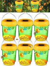 6 Pack Wasp Traps Outdoor Hanging Fly Traps with UV LED Light Solar Powered Hornet Trap Non-Toxic Reusable Hornet Traps Wasp Killer for Indoor Outdoor Patio Garden Home (Green)