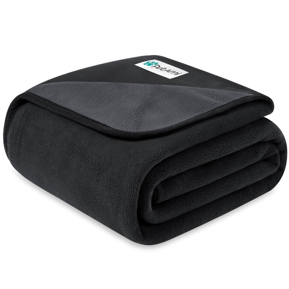 PetAmi Waterproof Dog Blanket for Extra Large Pets Dogs Cats, Large Pet Couch Cover Protector for Furniture, Reversible Washable Soft Fleece Cat Blanket for Bed Couch Sofa, 60x80 (Black/Gray)