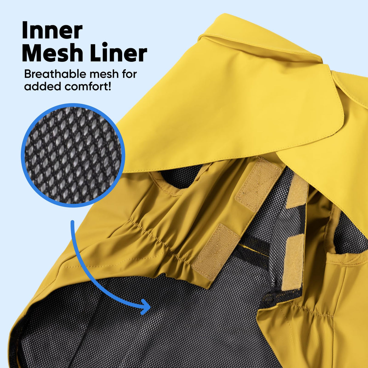 LOWRIDER Dog Raincoat- Adjustable Waterproof, Windproof, and Lightweight All Weather Rain Jacket and Poncho with Reflective Stripes, Yellow (X-Small)