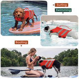 Kuoser Dog Life Jacket, High Flotation Dog Life Vest for Swimming & Boating, Adjustable Dogs Swim Vest with Rescue Handle, XS-XXL Reflective High Visibility Lifejacket for Small Medium Large Dogs