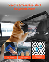 VEVOR Dog Car Barrier, 56" Wide Car Divider for Front Seats Installation, Vehicle Pet Barrier with See Through Net Mesh, Universal-Fit Dog Car Barrier for Full-Size Sedans, Trucks, and SUVs, Black
