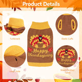 HUMLANJ Thanksgiving Knitted Dog Turtleneck Sweater Dog Sweaters Turkey Warm Pullover Sleeveless with Leash Hole for Puppy Doggy Doggie Yorkshire Chihuahua Pug(XL)