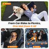 Roilpet Dog Car Seat Cover for Back Seat: Hard Bottom Back Seat Extender for Dogs - Durable Dog Hammock for Car Truck SUV - Waterproof Car Seat Protector for Dogs, Prevent Pet Falls, Easy to Install