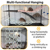 Jevnd 1Pcs Rat Climbing Rope Net Toy for Cage, Bird Hemp Rope Perch Swing, Ladder Rope Bridge Hanging Hammock, Small Animal Activity Toy for Mouse, Mice, Parrot, Bird (Random Color)