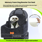 koneboss Dog Car Seat for Small Dogs Under 30lbs, Detachable Washable Pet Booster Seat with Safety Belt & Storage Pockets, Travel Car Bed, Black