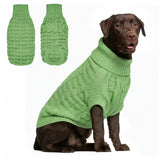 Knitted Dog Sweater for Small to Large Girl Boy Dogs - Warm Fleece Cable Turtleneck Pullover for Chihuahua, Pug, Labrador, Golden Retriever, Cold Weather Soft Winter Clothes