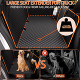 Back Seat Extender for Dogs - Large Space, Heavy-Duty Dog Car Seat Cover for Back Seat with Hard Bottom Holds 420lbs, Waterproof 600D Upgraded Material Dog Hammock for Car,Easy to Use and Clean