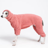 ESCCBOO Fluffy Soft Fleece Jumper Pyjamas for Italian Greyhound Whippet Dogs, Turtleneck Warm Fleece Dog Onesie, Coat, Jammies, Jumpsuit, Romper (Pink, X-Large)