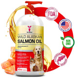 SavvyBeast Wild Alaskan Salmon Oil for Dogs, Cats & Ferrets – Omega-3 Fish Oil Pet Supplement with EPA & DHA – Supports Skin, Coat, Joints, Heart, Brain, Itch Relief & Immune – Unscented – 32 oz