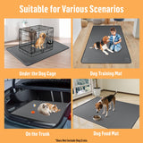 Bartuke Silicone Dog Bed Mat, 50"x 35" Crate Mat for Dog Cages, Kennel Mat with Raised Edge, Washable, Waterproof, Leakproof, Protect Floors (Dark Grey)