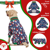 LovinPet Large Dog Christmas Pajamas - Christmas Outfit Xmas Holiday Costume for Dogs, Lightweight Pullover, A Gnome to FA La Navy Prints Large Dog PJ's Pitbull Clothes, L