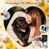 CDBUY Custom Dog Necklace for Women – Personalized Pet Portrait Pendant with Photo or Name, Customized Engraved Round Memorial Gifts for Dog or Cat Loss