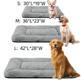Washable Dog Crate Bed Mat for Medium/Large Dogs – All-Season Comfort with Ultra-Soft Flannel & Heavy-Duty Support (Gray, 36''L*23''W)